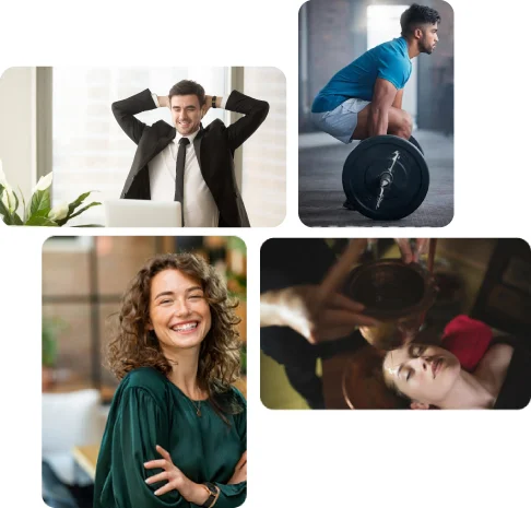MUltiple images of people performing well